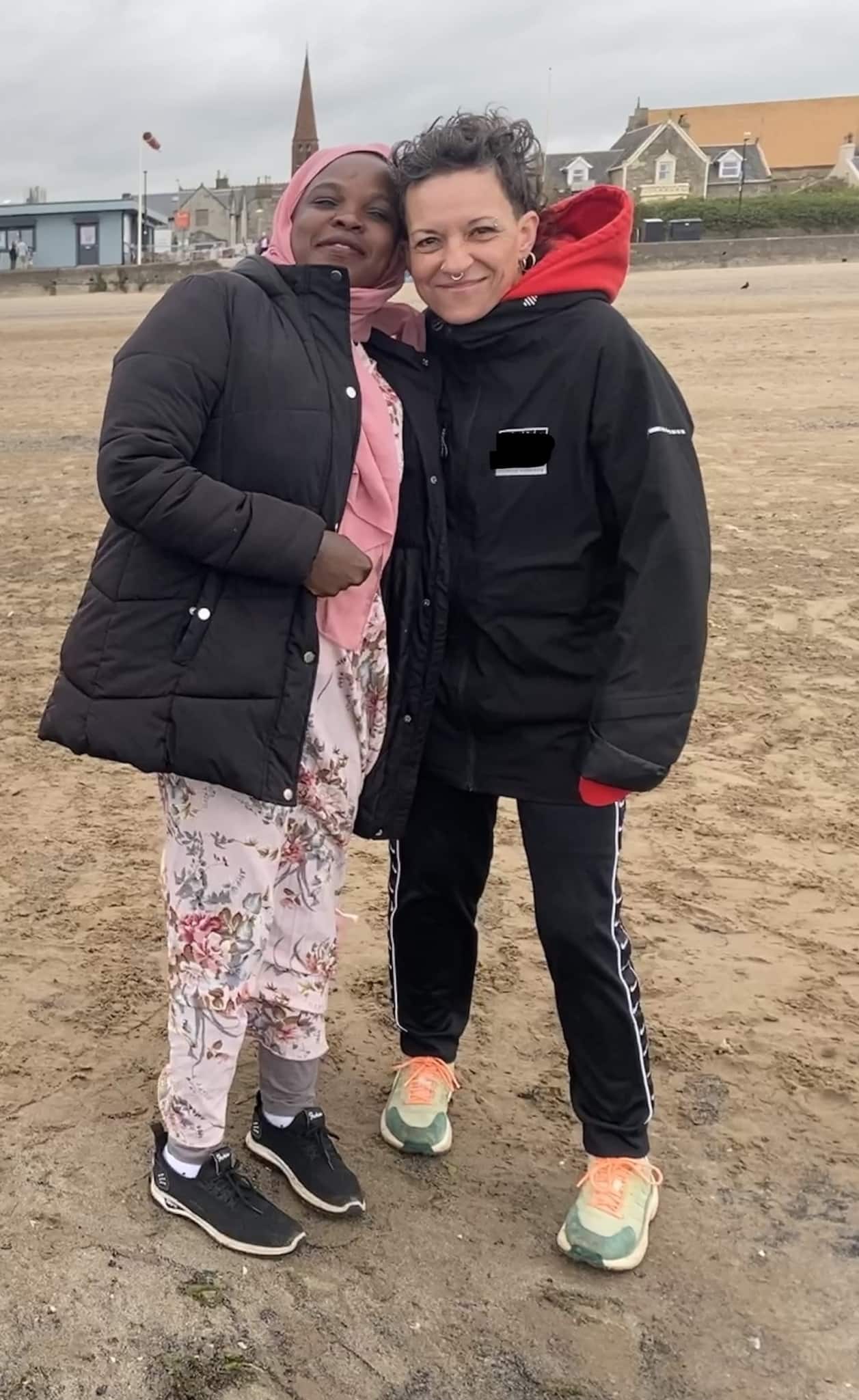 On the beach!